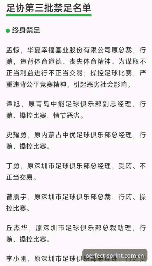 完美体育A7B3 足协第三批禁足令全解读:如何在完美体育官网追踪赛事公平性动态